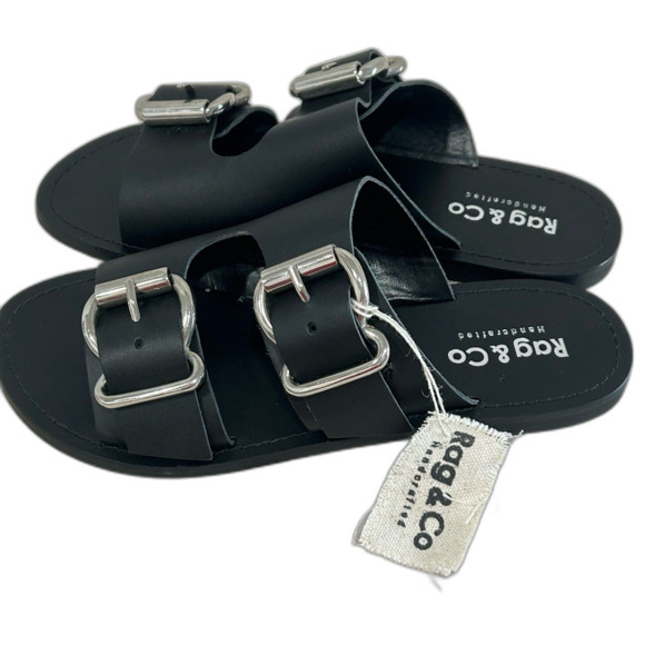 Rag & Co Sandals Women's Size 6 Color Black KELLY Handcrafted Buckle Straps. - Picture 5 of 12